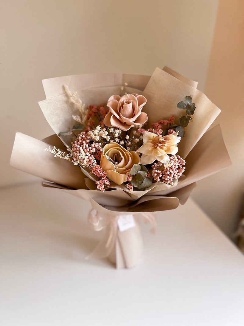 Korean Preserved Flowers Packaging Bouquet Handmade Course I Birthday Gift Mother’s Day Valentine’s Day Graduation Gift - จัดดอกไม้/ต้นไม้ - พืช/ดอกไม้ 
