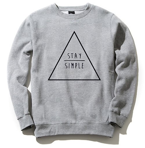 hipster STAY SIMPLE Triangle【現貨】大學T 刷毛 灰色 保持簡單 三角形 幾何 設計 自創 品牌 時髦 圓 文青 Hipster