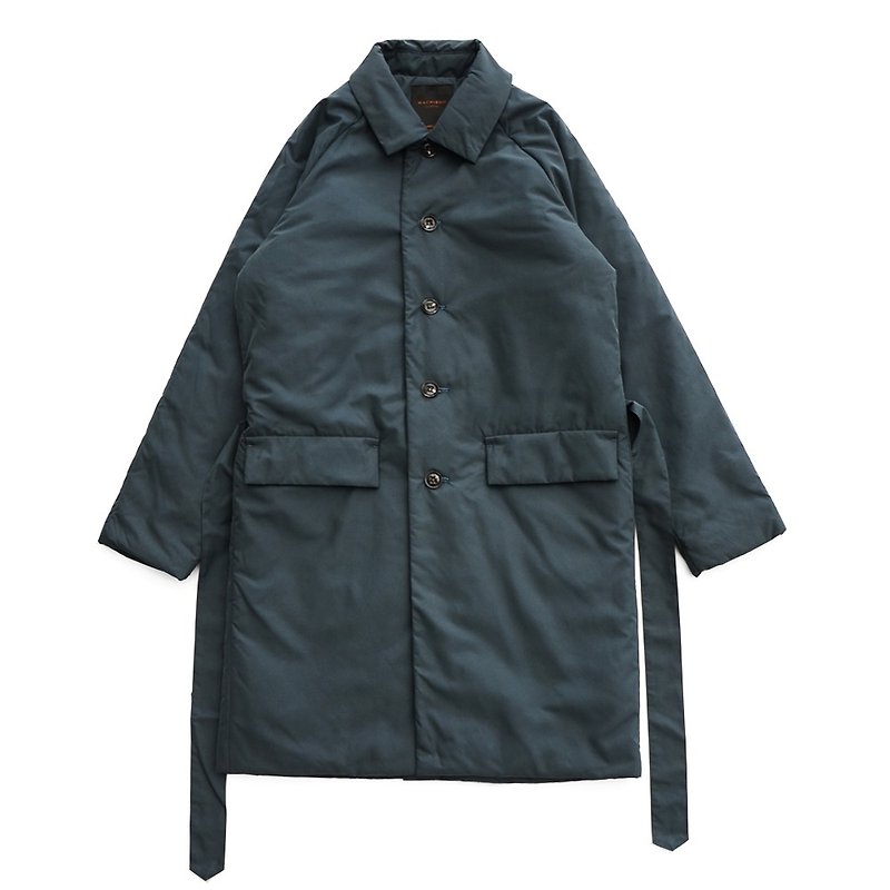 鋪棉長版大衣 shopcoat - 男夾克/外套 - 其他人造纖維 綠色