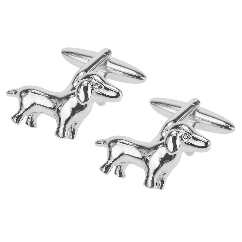 Dog Cufflinks - Cuff Links - Other Metals Silver