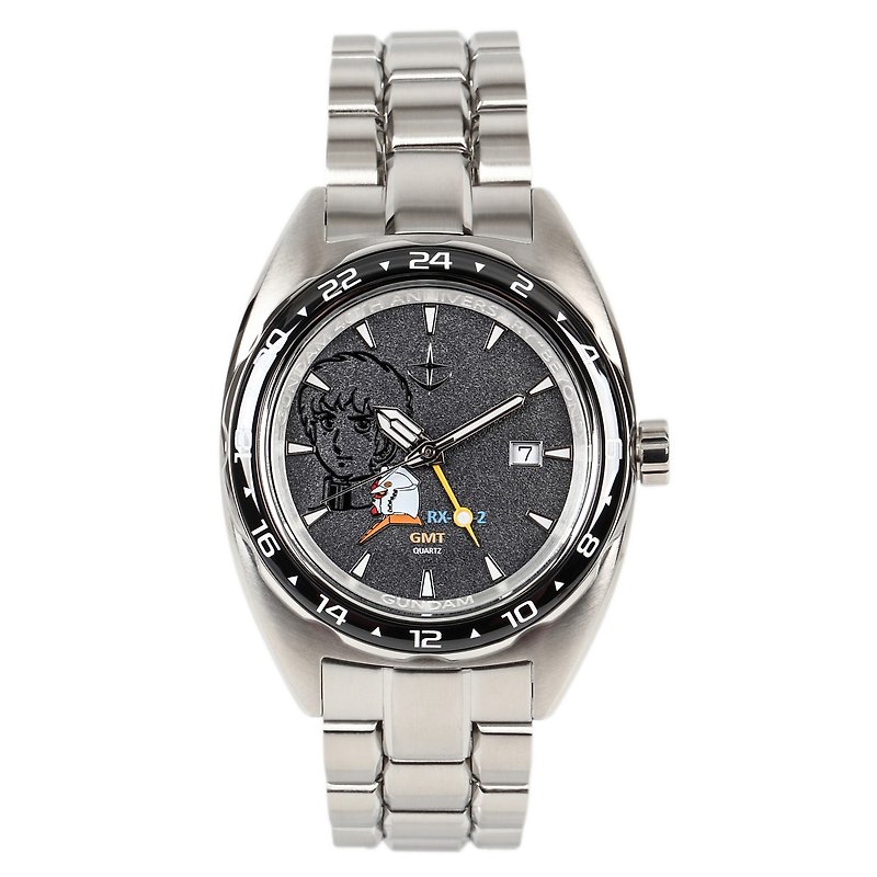 ガンダム 40周年記念 RX-78-2 アムロ GMT24時間計付 腕時計 - 女錶 - 不鏽鋼 