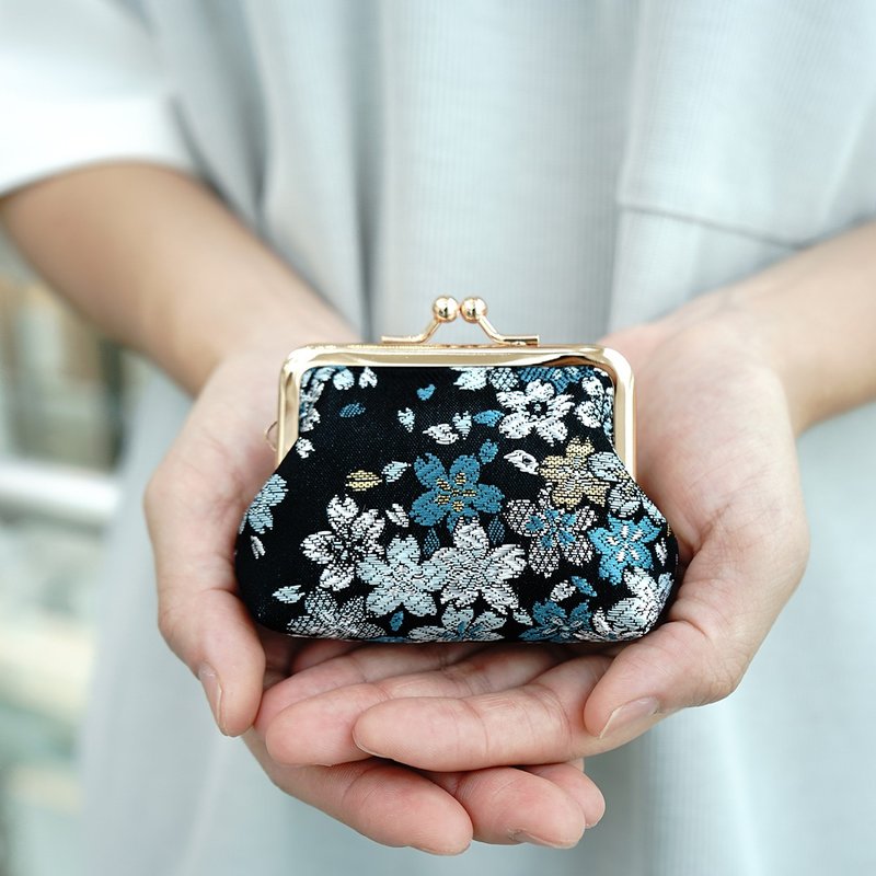 Nishijin Ori|Kinyu Brocade Small Mouth Gold Bag-Kosui Yingqing|Coin Purse - กระเป๋าใส่เหรียญ - โลหะ 