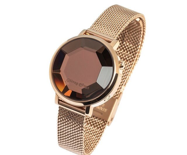 Led rose cheap gold watch