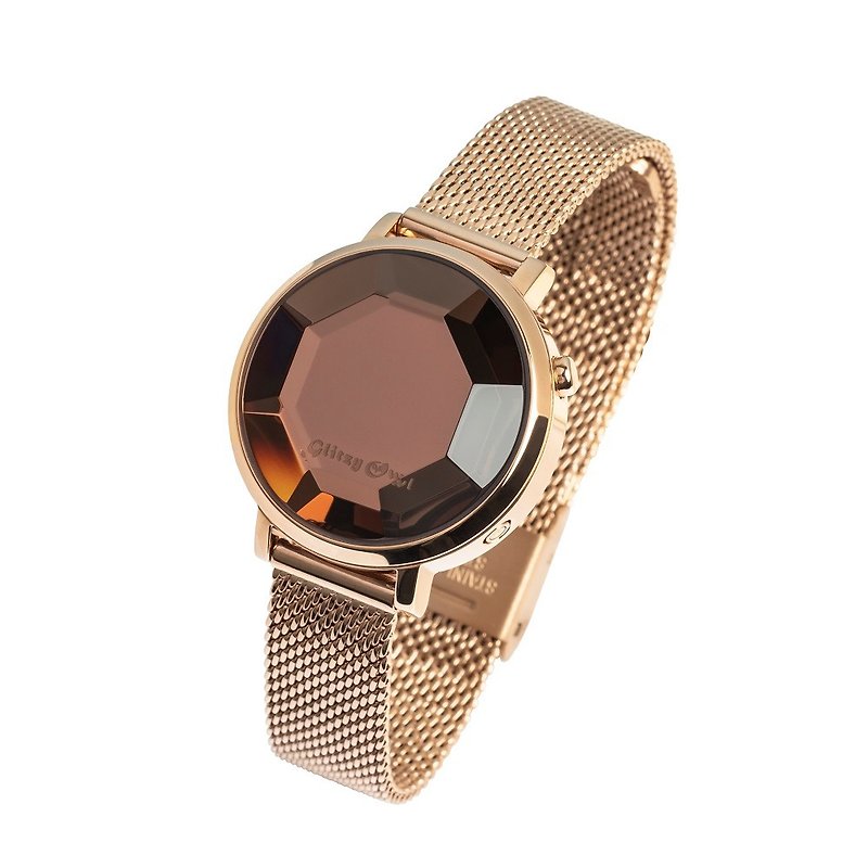 FACET 系列 - LED玫瑰金色不鏽鋼手錶 - 女裝錶 - 不鏽鋼 多色
