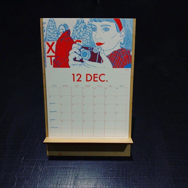 2021 Movie theme calendar Risography printed - Calendars - Paper Red