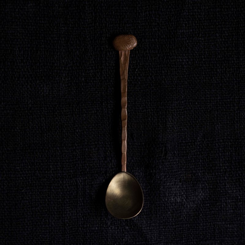 Tanaka _ bronze Bronze red Bronze spoon X B12 - ช้อนส้อม - ทองแดงทองเหลือง สีทอง