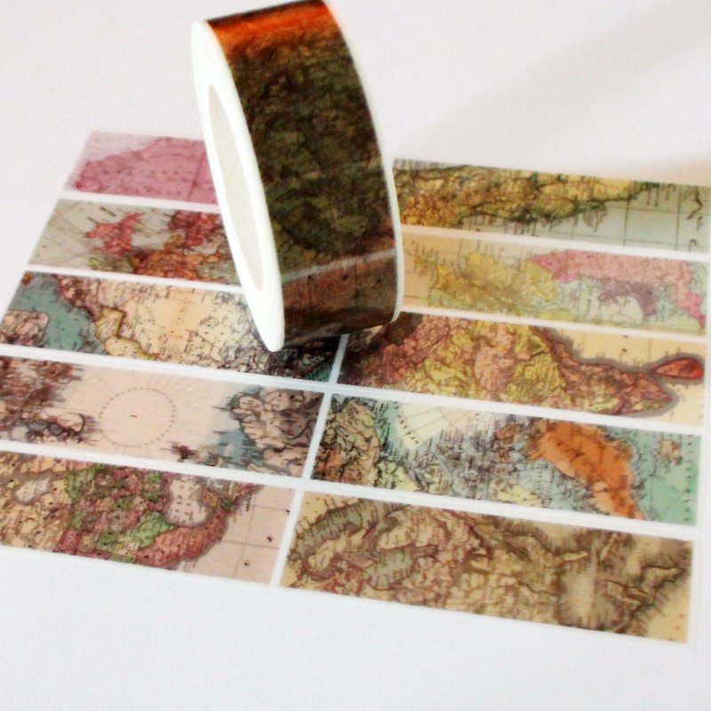 梱包テープの古い紙の地図 - マスキングテープ - 紙 