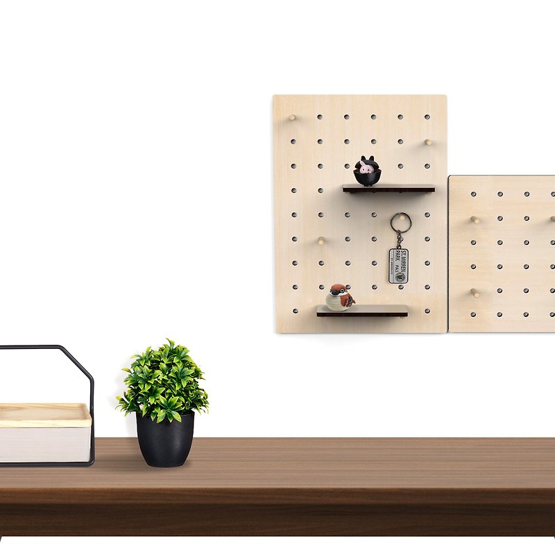 Industrial hand style mini hole board - storage / rack / wall / tool wall - กล่องเก็บของ - ไม้ สีกากี