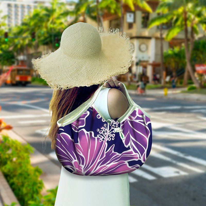 Hawaiian Ohana Bag [L-fit] Haunani Purple - Messenger Bags & Sling Bags - Cotton & Hemp Purple