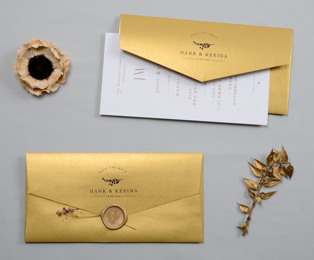 Off White and Gold Wedding Envelopes, Many Sizes Envelope