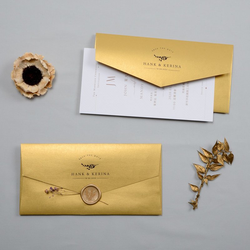 European [Luxury Gold] Envelope | Wedding Invitation Envelope | Plain Blank Envelopes 20pcs - ซองจดหมาย - กระดาษ 