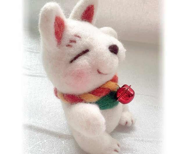 手作り招き猫羊毛フェルト新年開運ウサギバッグ - ショップ 2bau