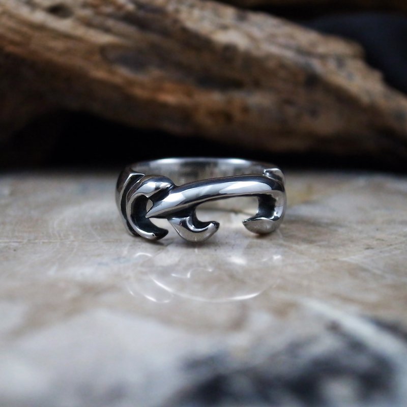 [Suixi Ritang dual-use ring wide version] 925 sterling silver ring (can be used as a couple's tail ring and plain ring) - แหวนทั่วไป - เงินแท้ สีเงิน