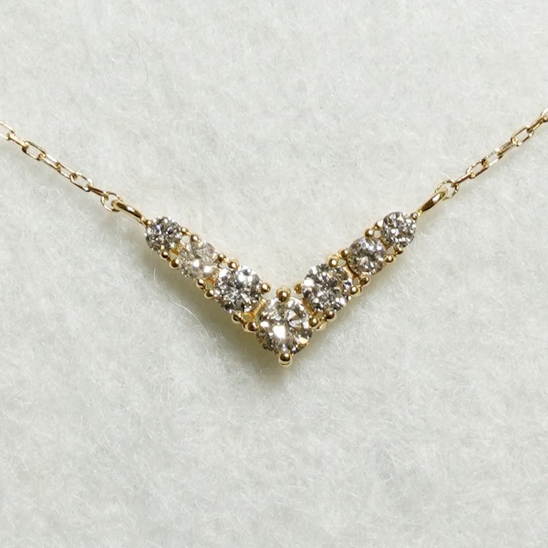 K18 Diamond0.20ct Necklace - สร้อยคอ - โลหะ สีทอง