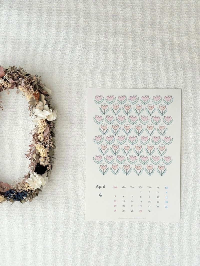 admi カレンダー 2026 A4サイズ - 日曆/月曆/年曆 - 紙 多色