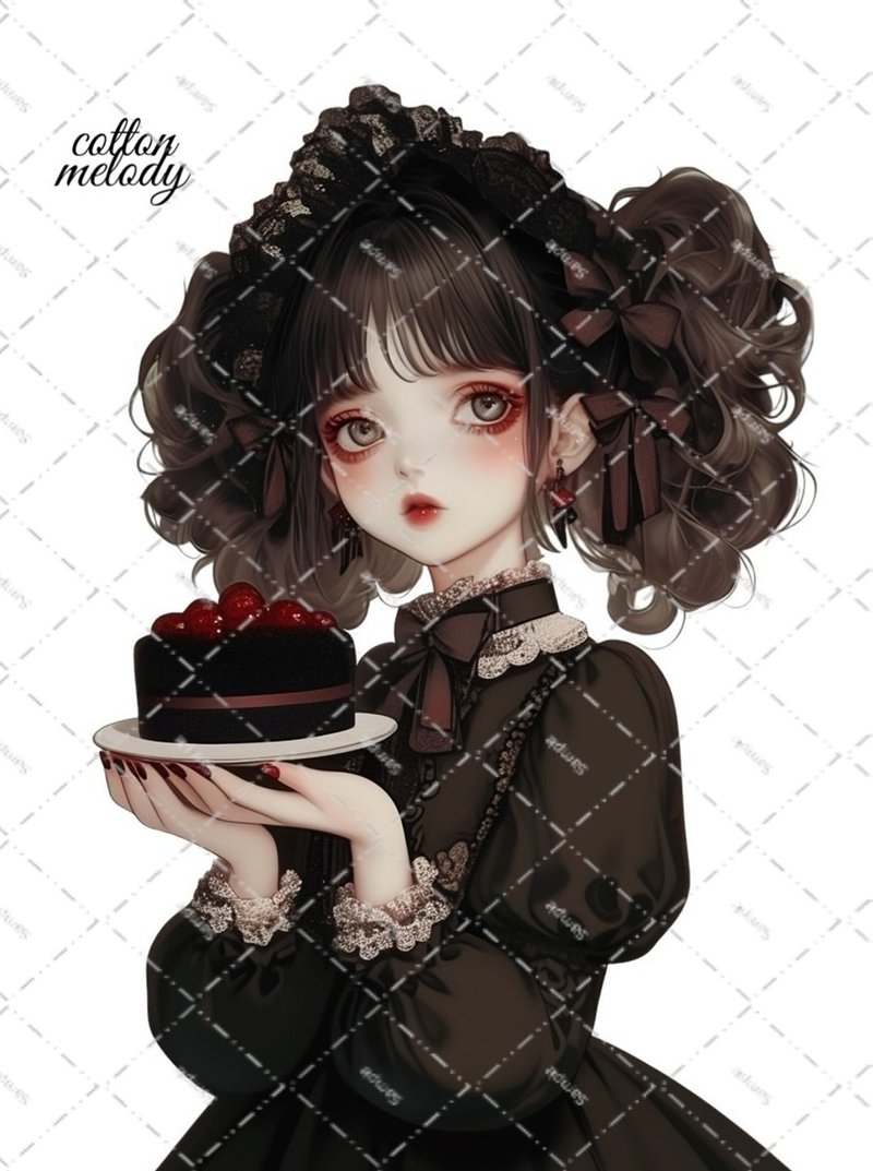 original sticker no.2235 人物ステッカー オリジナルステッカー オリジナル人物ステッカー 装飾ステッカー cotton melody - 貼紙 - 紙 