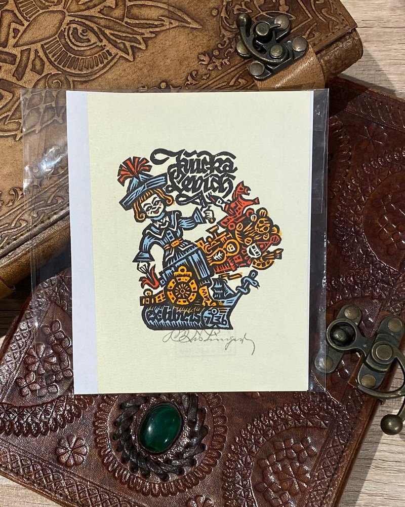 奧地利藝術家 Max Kislinger - 1936Ex-libris - 藏書票 - 版畫 - 海報/掛畫/掛布 - 紙 白色