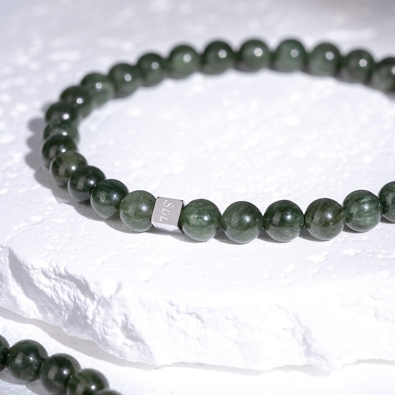 Silk Green Hair Crystal | Natural Energy Bracelet | 5-6mm - Bracelets - Crystal Green