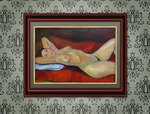 DCS-Art Modigliani style nude woman oil painting large size home wall decoration