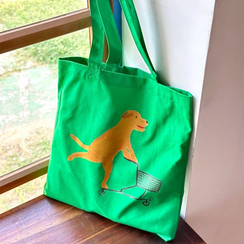 Tony's Trolley Canvas Tote - Green - Messenger Bags & Sling Bags - Cotton & Hemp Green