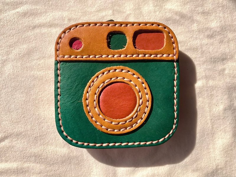 【Vegetable Tanned Leather Coin Purse】-Camera Bag - Coin Purses - Genuine Leather Multicolor