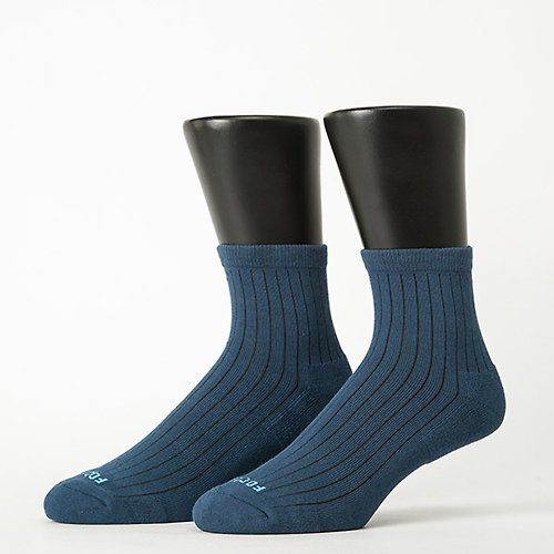 FOOTER 忠峰霖纖維科技有限公司 【FOOTER】復古直線條微分子薄襪-藍(男襪/L、XL)