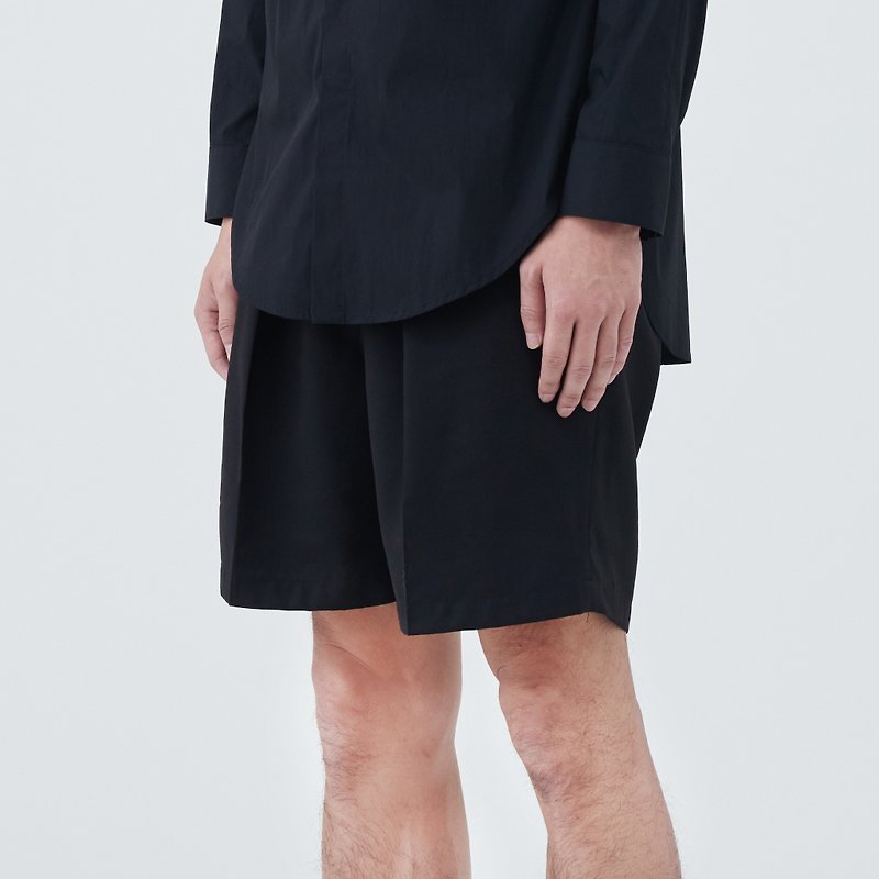 straight leg shorts - Men's Pants - Polyester Black