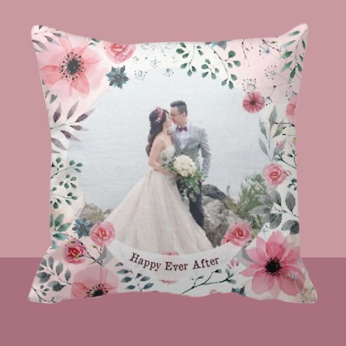 hkgiftforu 【結婚禮物】客製化抱枕-Pink Flower款式-結婚抱枕