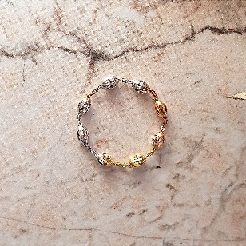 14K gold Italian olive chain ring - แหวนทั่วไป - เครื่องประดับ สีทอง