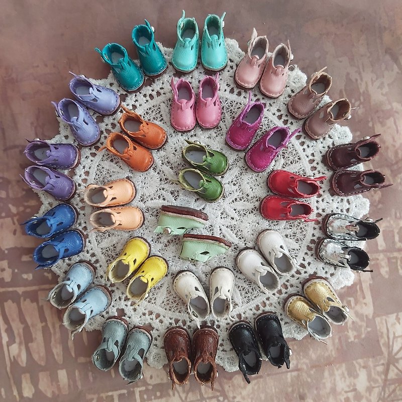 Blythe doll sandals. Leather shoes. Available in 24 colors - Kids' Toys - Cotton & Hemp Multicolor