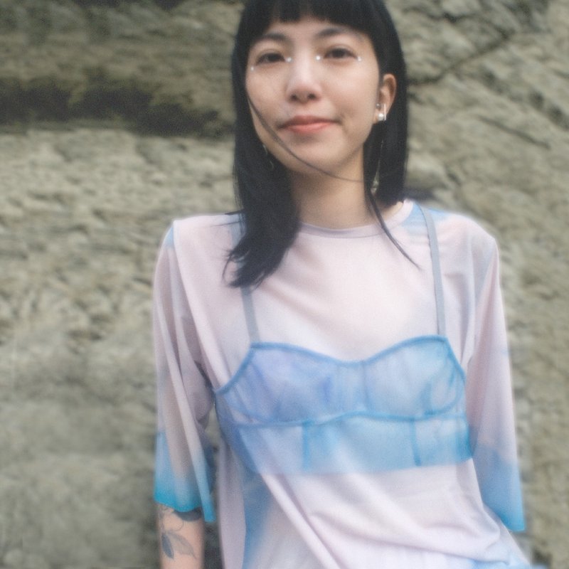 咪子   |   透紗背心_水 - 其他 - 其他材質 藍色