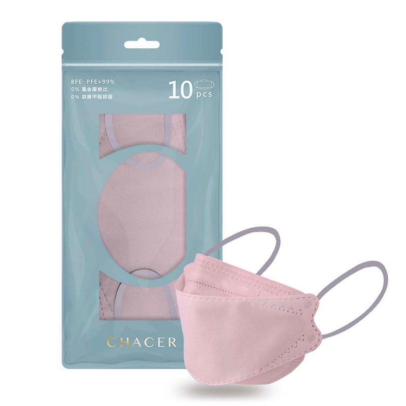 Adult M-Korean 4D Medical Mask-Sakura Snow Powder (10 Pieces) - Face Masks - Other Man-Made Fibers Pink