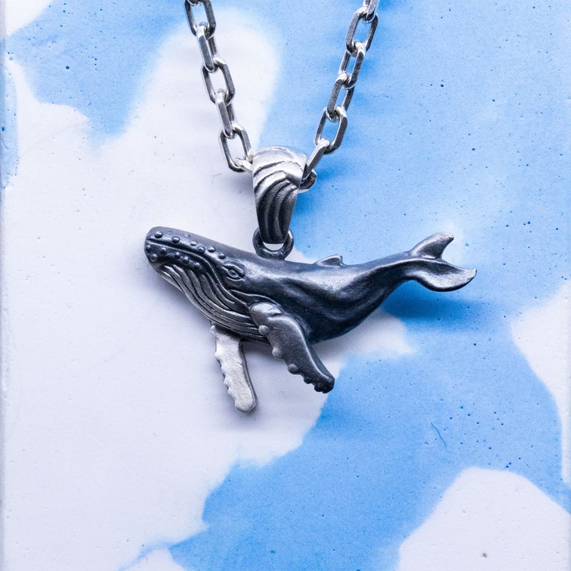 Humpback Whale Pendant  / DN-4 - 項鍊 - 純銀 銀色