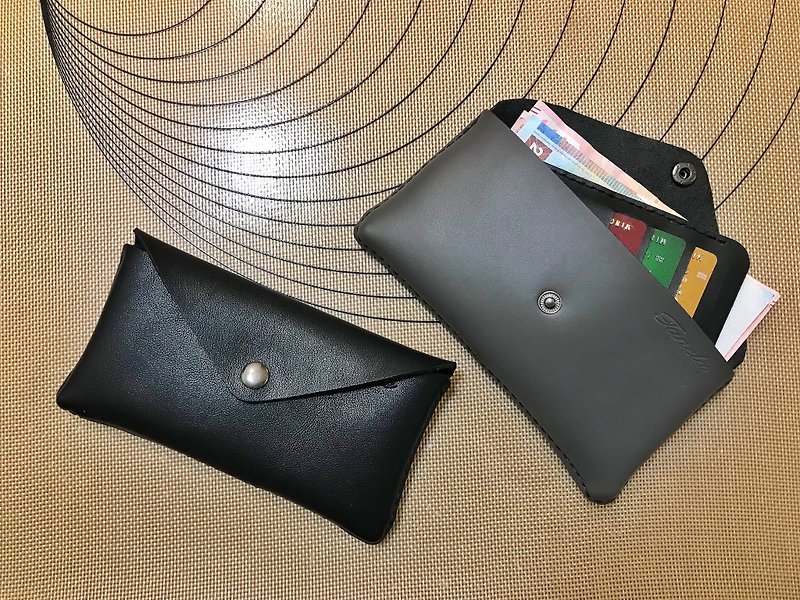 Zemeneniフルハンドレザーシンプルな財布の長いクリップの活動クリップは、iPhoneプラスを置くことができます - 財布 - 革 ブラック