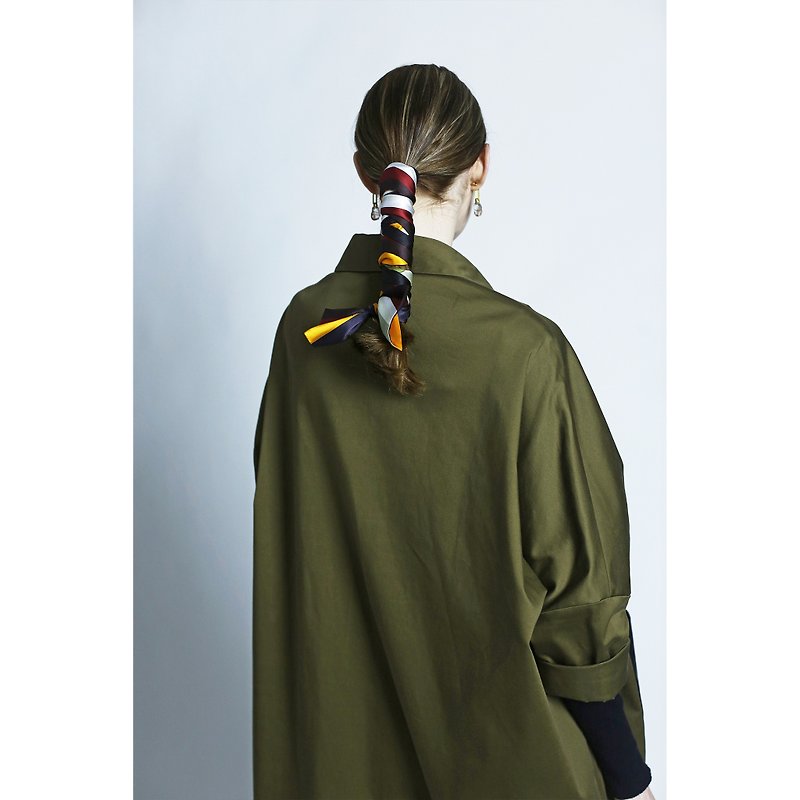 【Autumn】COLE COOL stripe Silk Scarf headband waistband gift for her - ผ้าพันคอ - ผ้าไหม หลากหลายสี