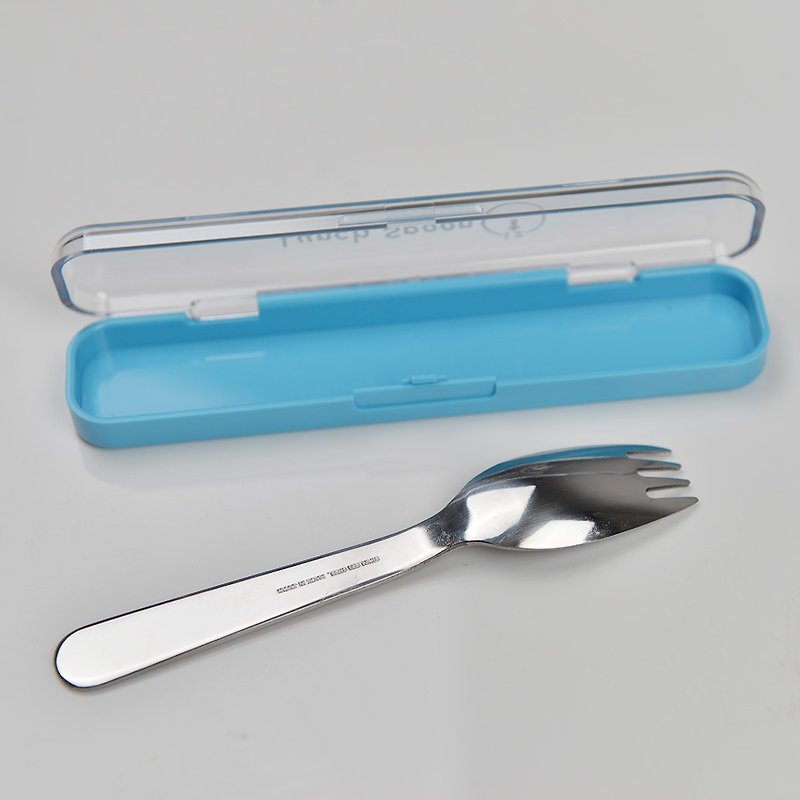 日本高桑金屬 日製不鏽鋼餐用叉匙附收納盒-藍盒-3入 - 餐具/刀叉湯匙 - 不鏽鋼 