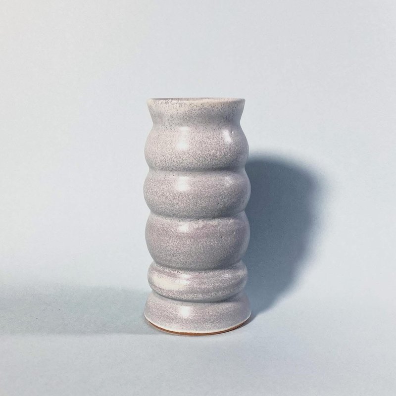 Bubble column-gray blue glazed flower vessel - เซรามิก - ดินเผา สีเทา