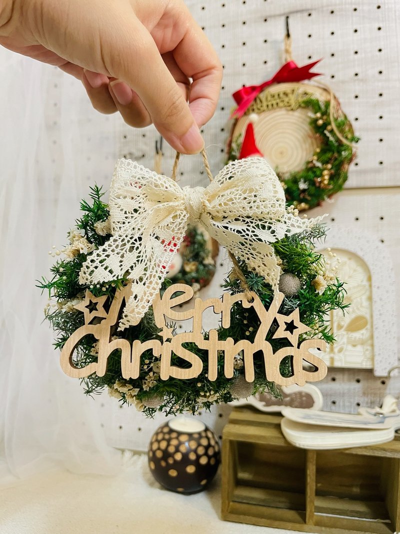 [Christmas Series] Handmade Everlasting Cedar Christmas Circle/13cm/Christmas Wreath/Christmas Decoration - Dried Flowers & Bouquets - Plants & Flowers Green