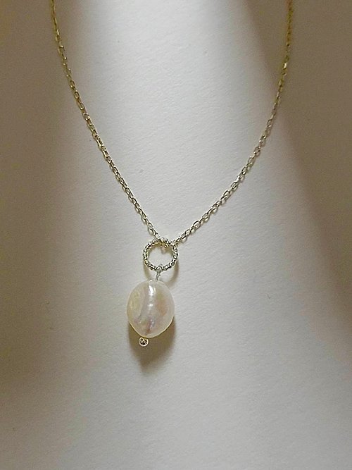 A.pearl 水晶純銀輕珠寶 純銀珍珠項鍊/天然珍珠/輕珠寶