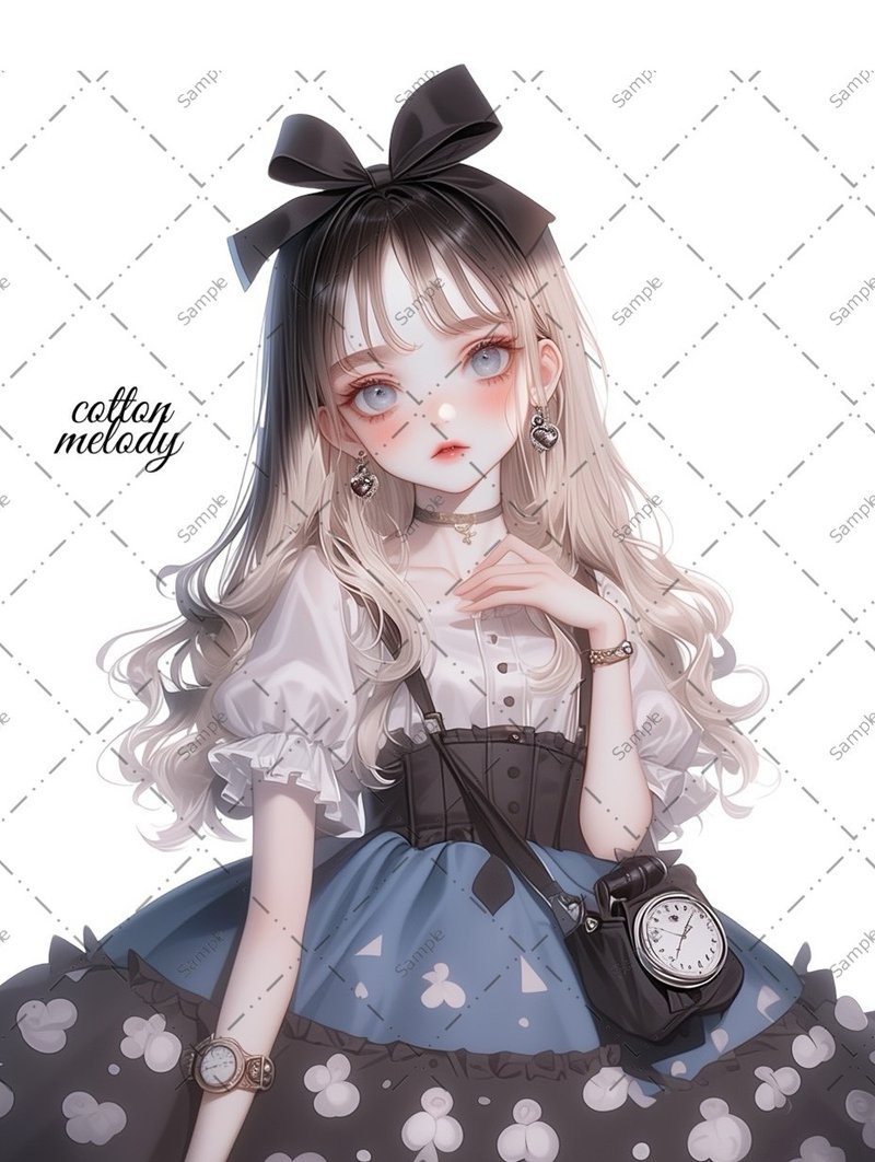 original sticker no.1147 人物ステッカー オリジナルステッカー 人物ステッカー 女の子ステッカー オリジナル人物ステッカー - 貼紙 - 紙 