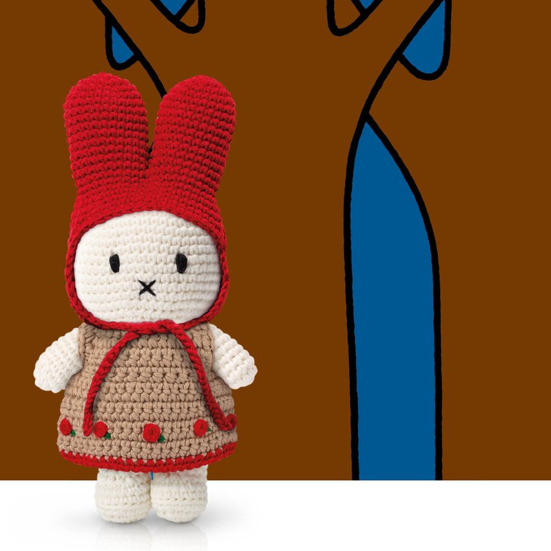 Just Dutch 台灣代理 | Miffy 手工編織 自然系列 玫瑰 / 彩虹 - 公仔/玩偶 - 棉．麻 多色