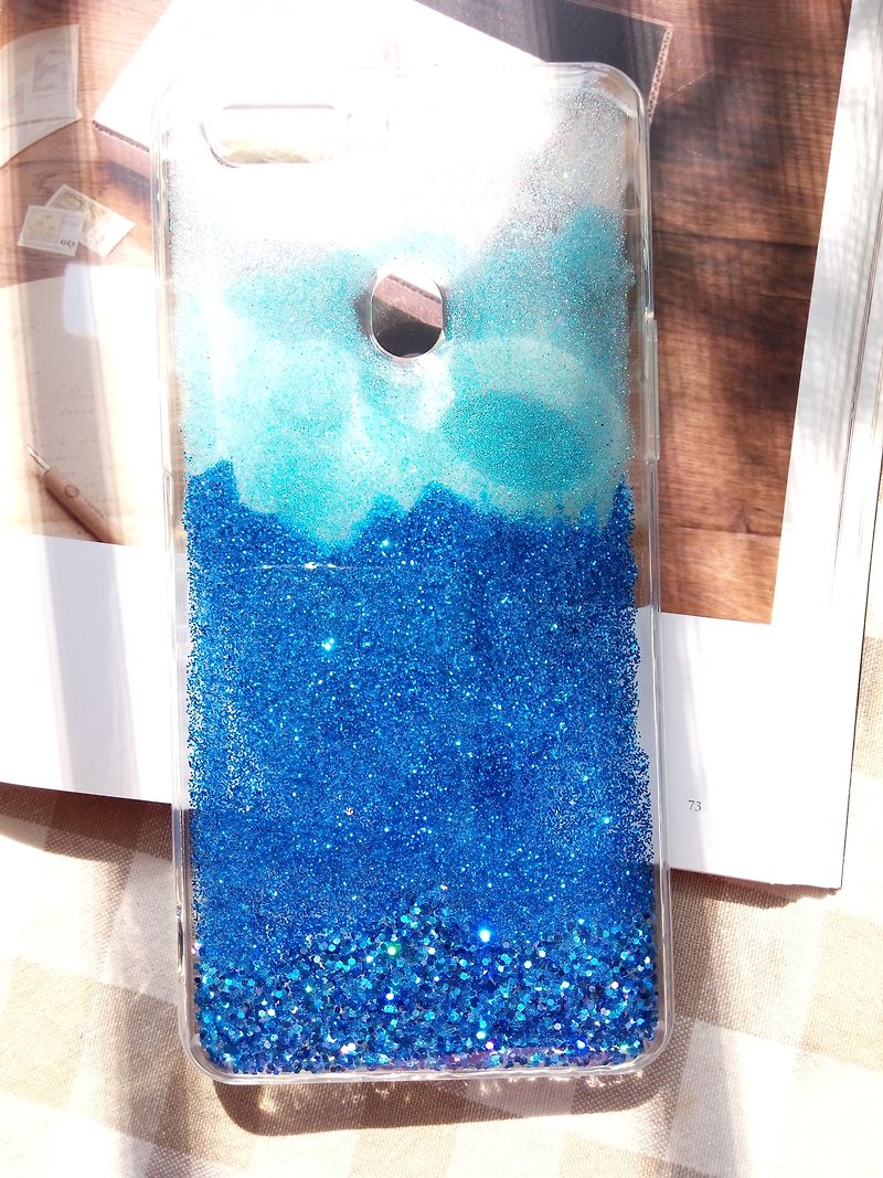 Handmade phone case, OPPO R11S plus, Shiny Blue - เคส/ซองมือถือ - พลาสติก สีน้ำเงิน
