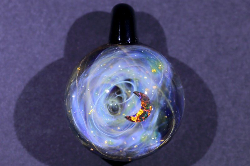 宇宙玻璃頸鏈吊墜25mm no.980 - 頸鏈 - 玻璃 卡其色