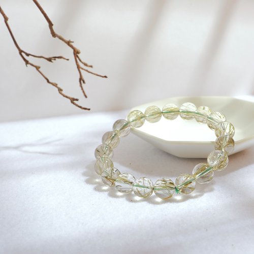 Hoshino Jewelry Kan 042003極高品質/綠髮晶/天然/水晶/手串/手鏈/能量石/原生態/