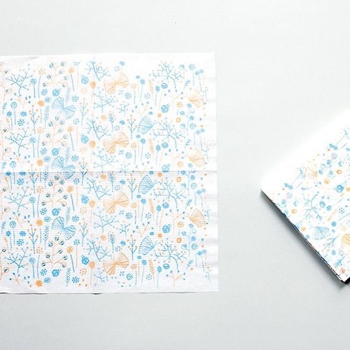 Qmono紙趣文房具 倉敷意匠 點線模樣製作所 餐巾紙 / 繁花綻放(26546-06)