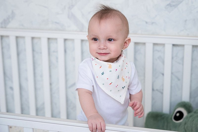 Organic B Organic Bibi Moon Gift Baby Organic Cotton Yarn Bib/Saliva Towel-Afternoon Little Hare - Bibs - Cotton & Hemp 