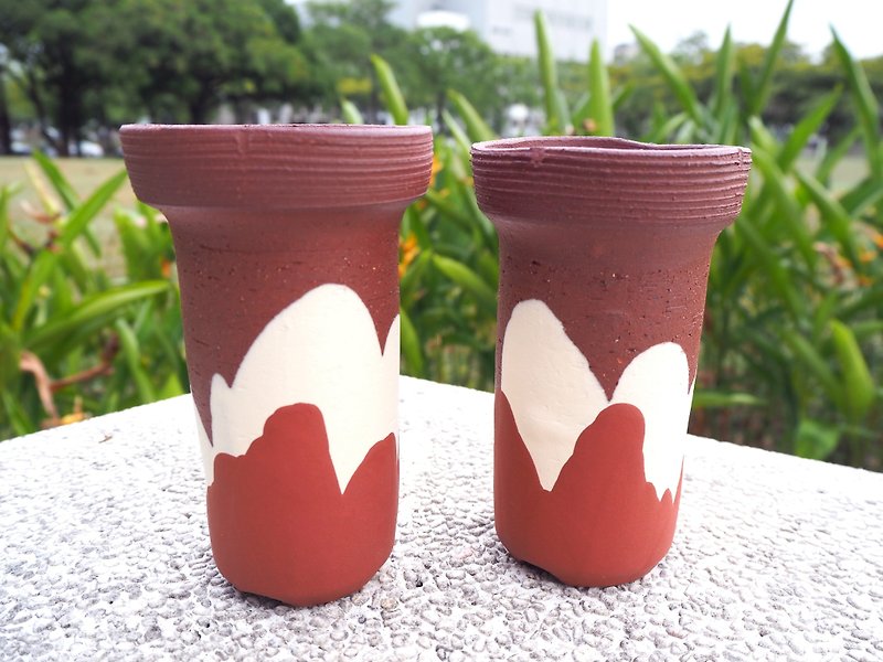 Terracotta Music Series | Potted plants with red and white waves - Plants - Pottery Red
