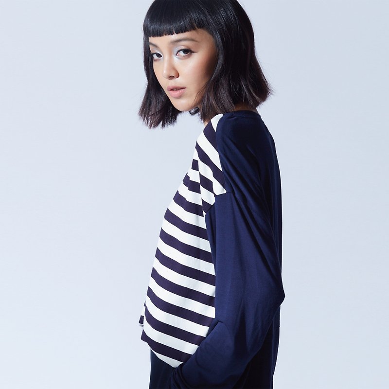 Rayon stripe coat ~ blue and white - Women's Tops - Other Materials 