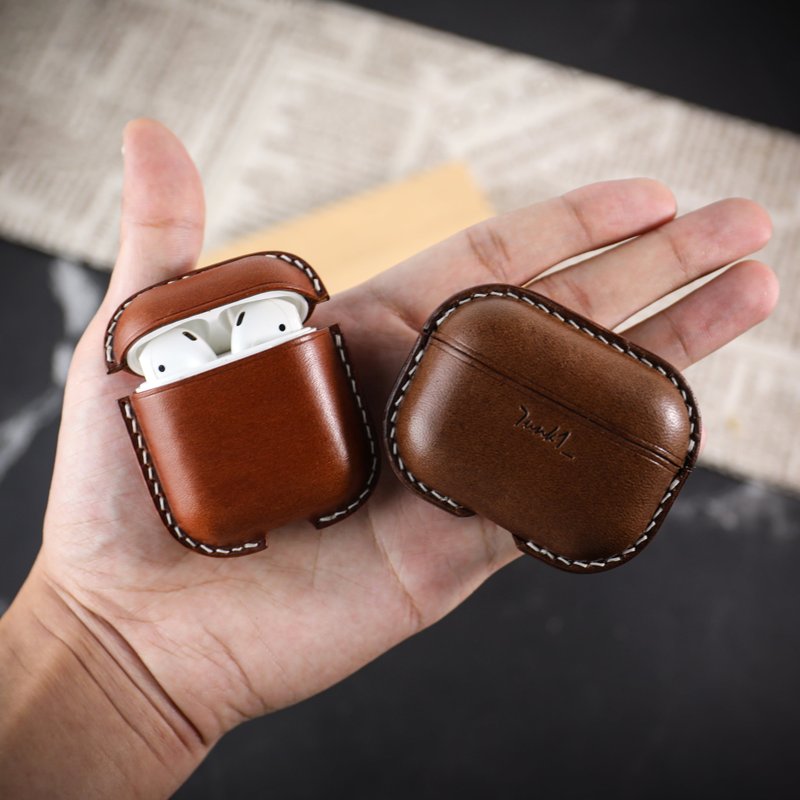 [AirPods1/2/3/4Pro protective case/storage bag] Mister handmade material package customized engraved/ - Leather Goods - Genuine Leather Multicolor