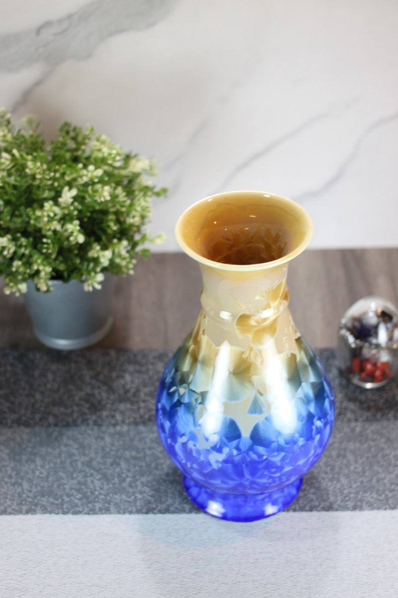 【送禮好物】高25cm 結晶釉 花瓶 鶯歌葉敏祥作品 花器 - 花瓶/花器 - 瓷 
